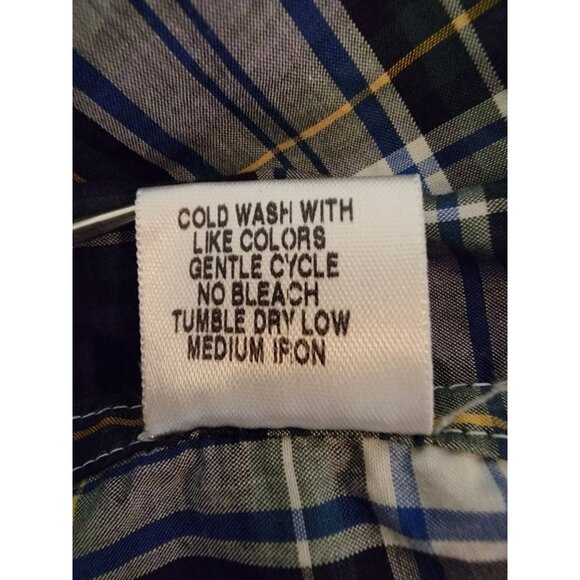 Adriano Goldschmied Mens Slim Fit Plaid Button-Up Shirt M 100% Cotton Blue/Green - Picture 6 of 6